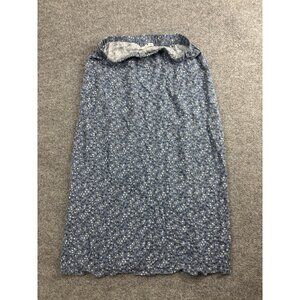 Tentree Skirt Womens Small Blue Floral Ditsy Print Elastic Waist EcoVero Viscose